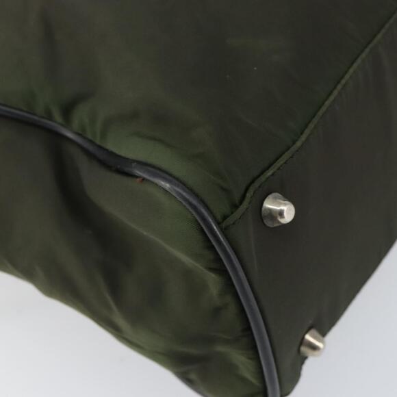 PRADA Hand Bag Nylon Khaki Silver Auth 151267 - Picture 15 of 16